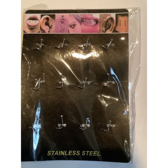 12pcs Body Piercing Kit Stainless Steel 22 Gauge white - Picture 6 of 6